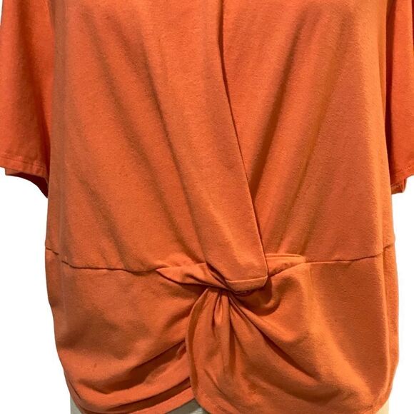 Zella Orange Coral Knot Wrap Short Sleeve Tee - Picture 3 of 8